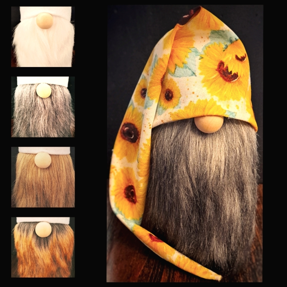 Sunflower Gnome | Country Hat with Choice of Bearded Gnome Body